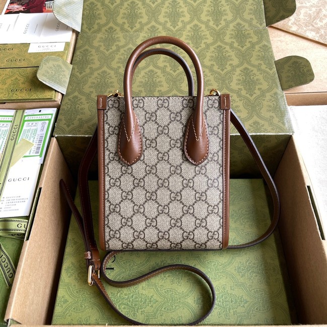 Gucci Mini tote bag with Interlocking G 671623 Brown