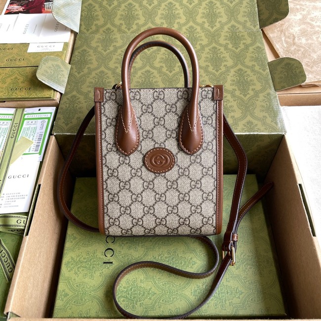 Gucci Mini tote bag with Interlocking G 671623 Brown