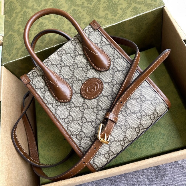 Gucci Mini tote bag with Interlocking G 671623 Brown