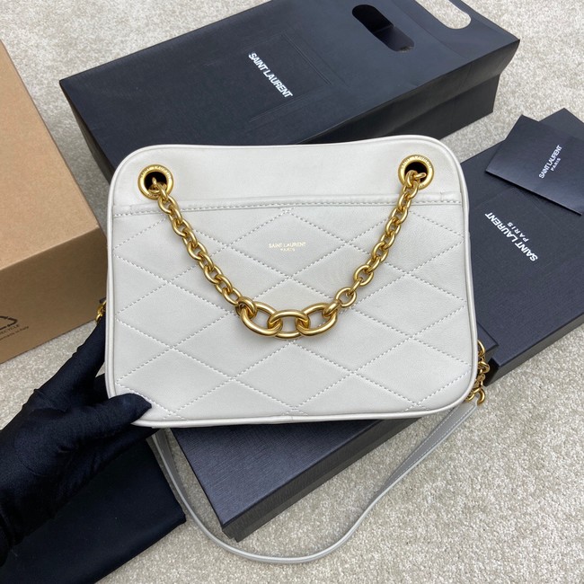 Yves Saint Laurent GABY SATCHEL IN QUILTED LAMBSKIN 669308 white