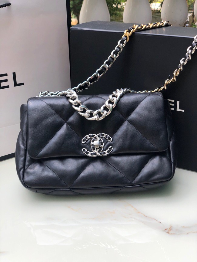 CHANEL Lambskin 19 Flap Bag AS1160 black