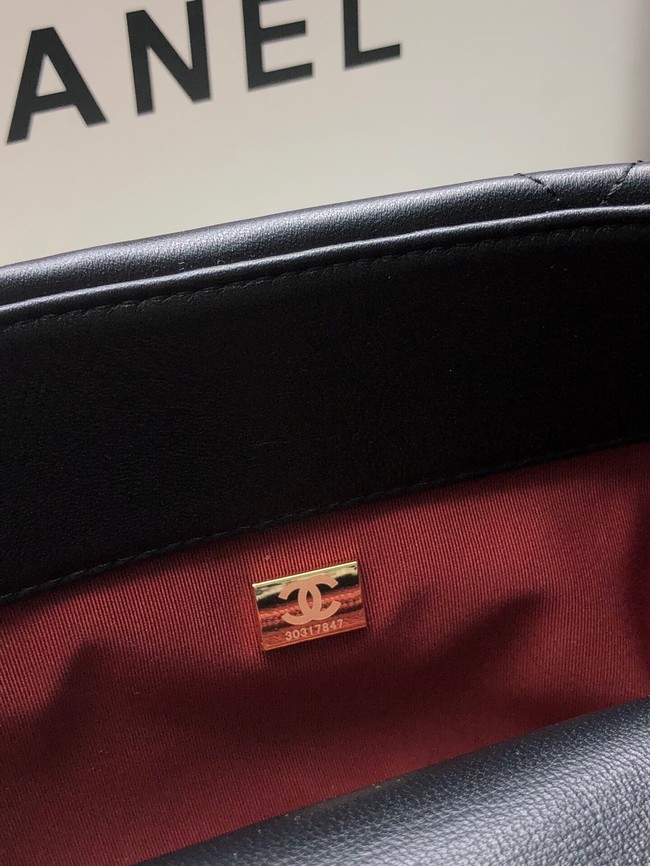 CHANEL Lambskin 19 Flap Bag AS1162 black