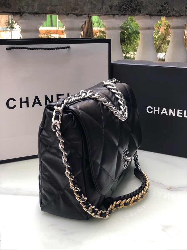 CHANEL Lambskin 19 Flap Bag AS1162 black