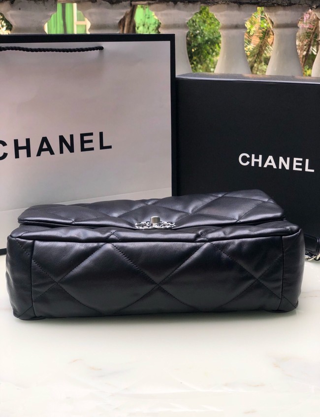 CHANEL Lambskin 19 Flap Bag AS1162 black