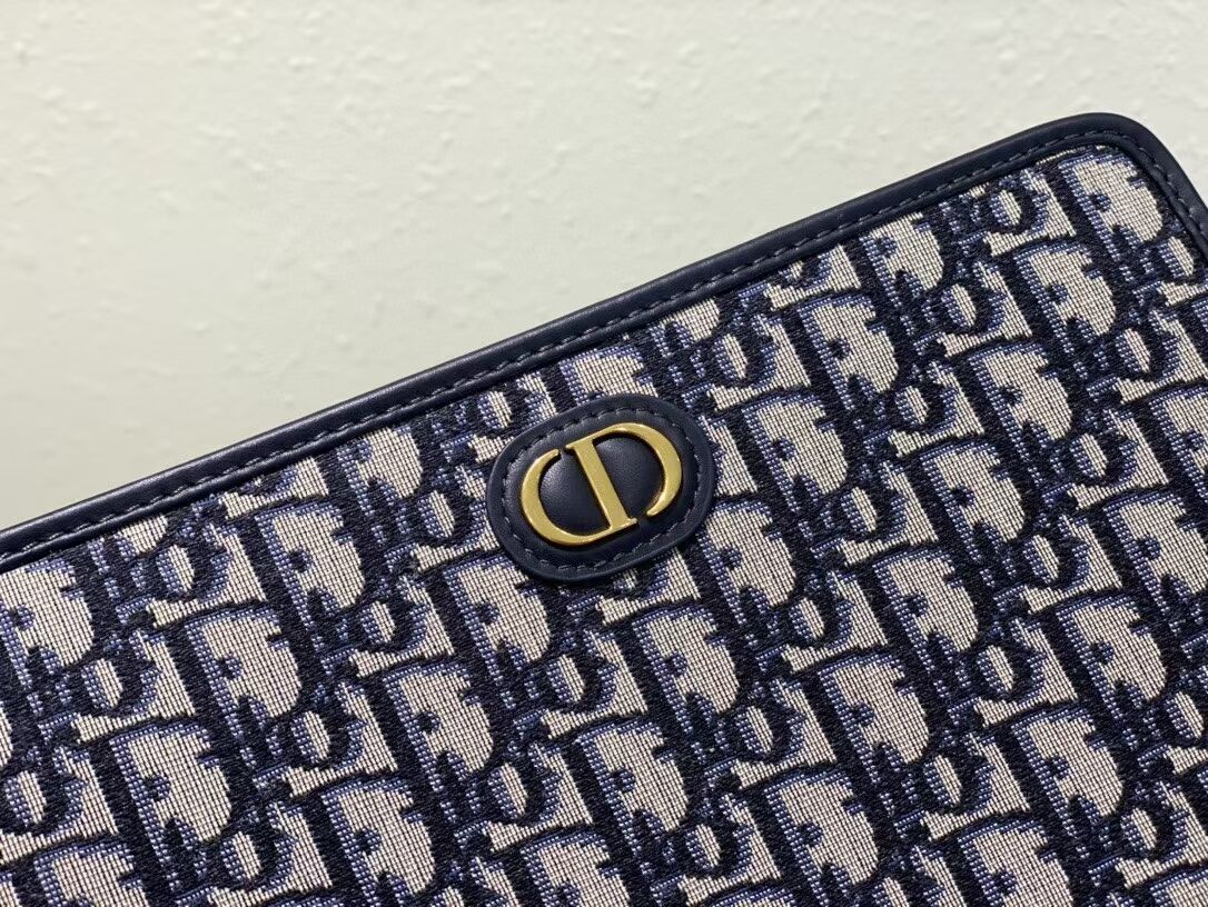 Dior Oblique Canvas Cluth Bag C5107 Blue