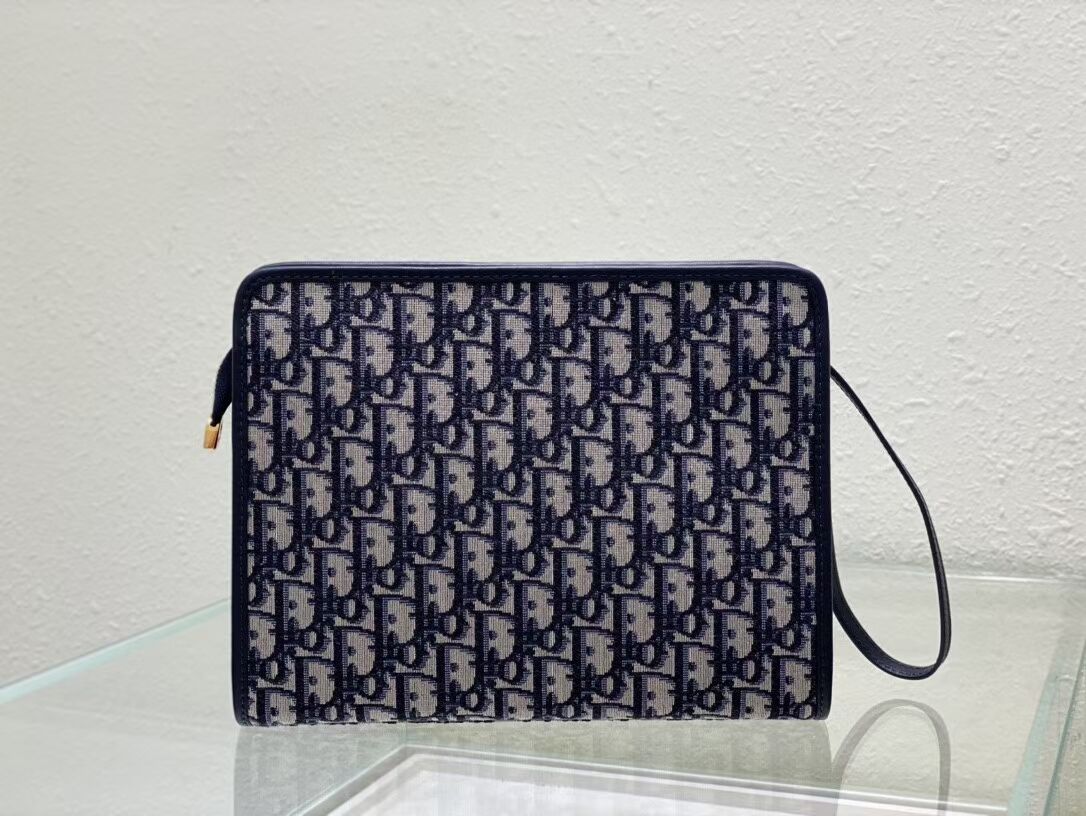 Dior Oblique Canvas Cluth Bag C5107 Blue