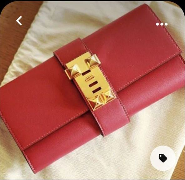 Hermes Original swift Leather Clutch 37001 Red