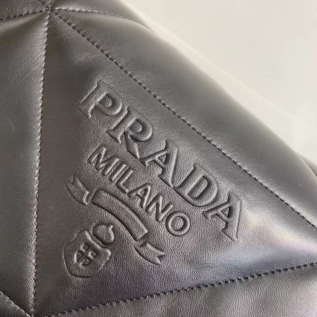 Padded nappa leather shoulder bag 1BD306 black