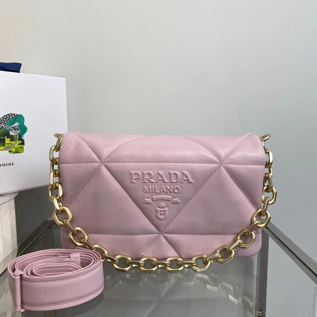 Prada Padded nappa leather shoulder bag 1BD306 pink