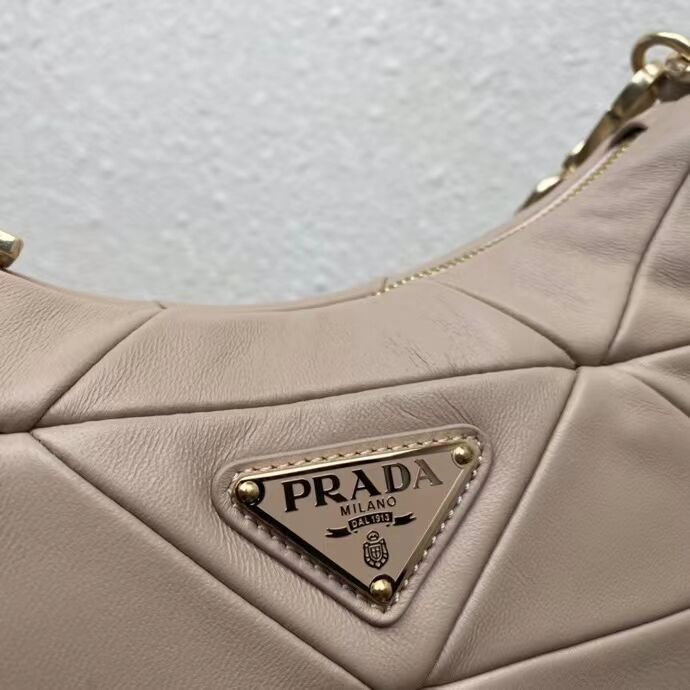 Prada System nappa leather patchwork shoulder bag 1AC151 Biscuits