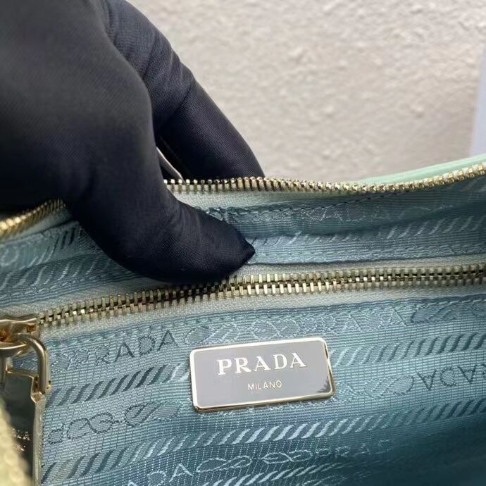 Prada System nappa leather patchwork shoulder bag 1AC151 Green