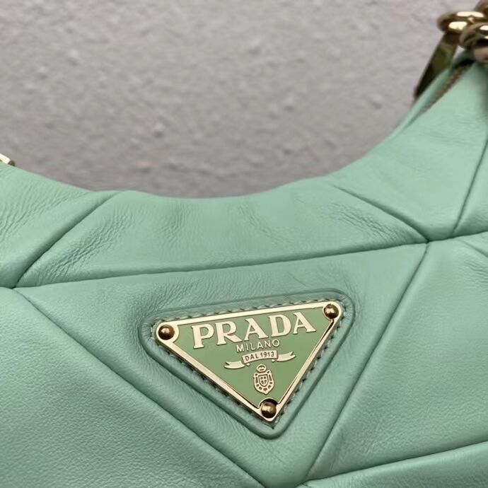 Prada System nappa leather patchwork shoulder bag 1AC151 Green