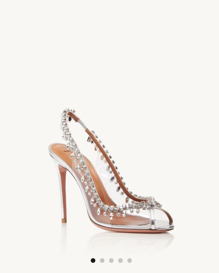 Aquazzura Temptation Crystal Sandal Shoes A105 White