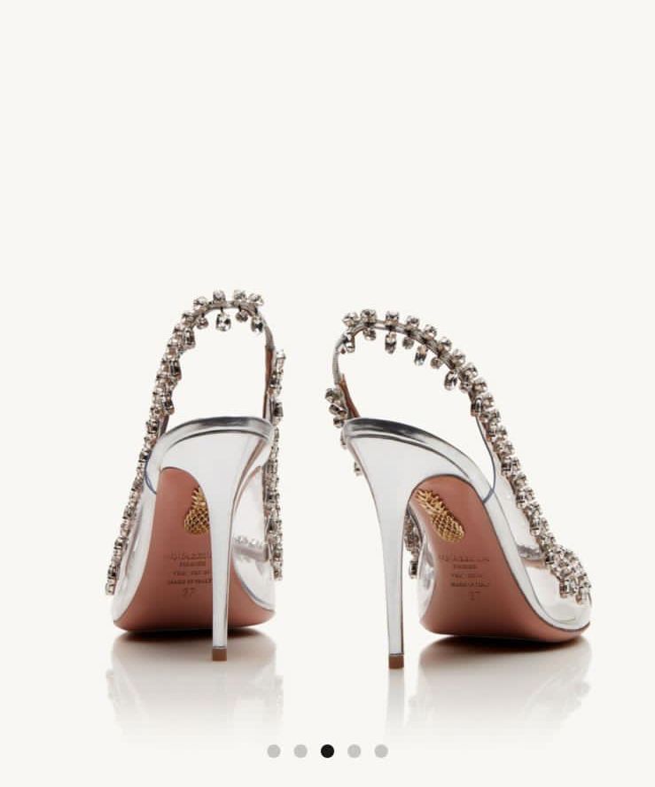 Aquazzura Temptation Crystal Sandal Shoes A105 White