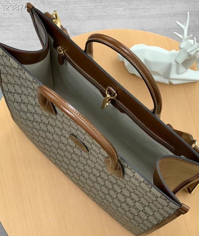 Gucci Medium tote with Interlocking G 674155 brown