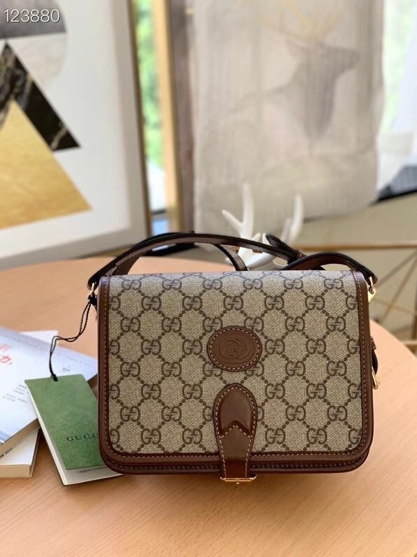 Gucci Mini shoulder bag with Interlocking G 671620 Brown 