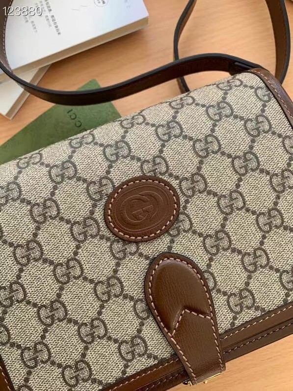 Gucci Mini shoulder bag with Interlocking G 671620 Brown 