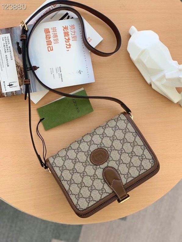 Gucci Mini shoulder bag with Interlocking G 671620 Brown 