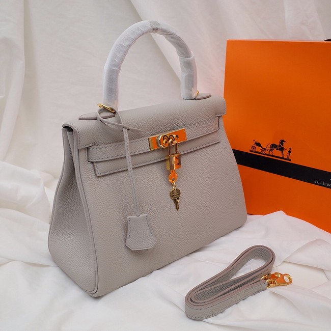 Hermes Kelly Shoulder Bag Original TOGO Leather KY3255 Pearl grey