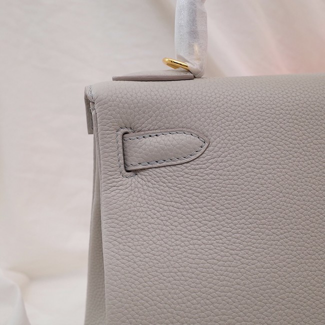 Hermes Kelly Shoulder Bag Original TOGO Leather KY3255 Pearl grey