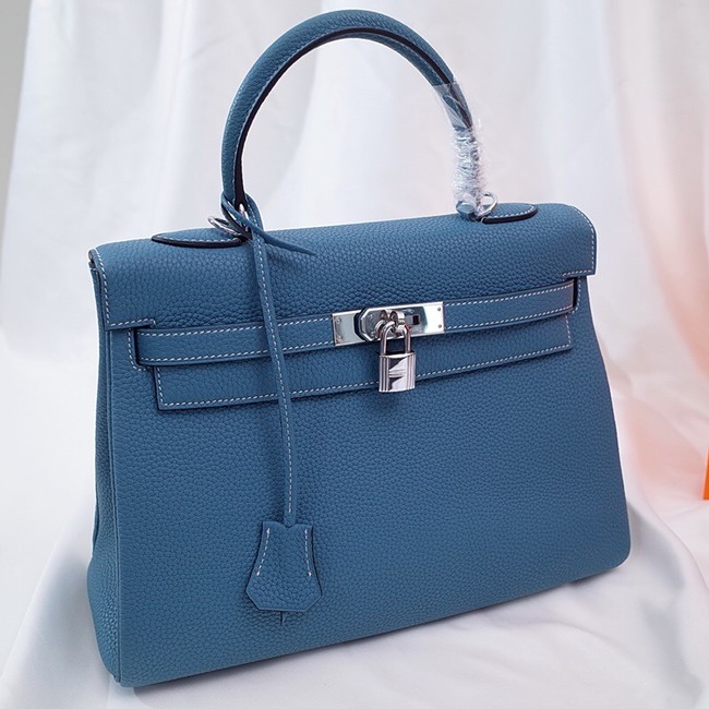 Hermes Kelly Shoulder Bag Original TOGO Leather KY3255 blue