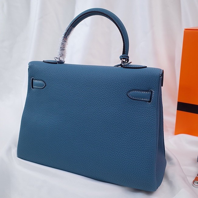 Hermes Kelly Shoulder Bag Original TOGO Leather KY3255 blue