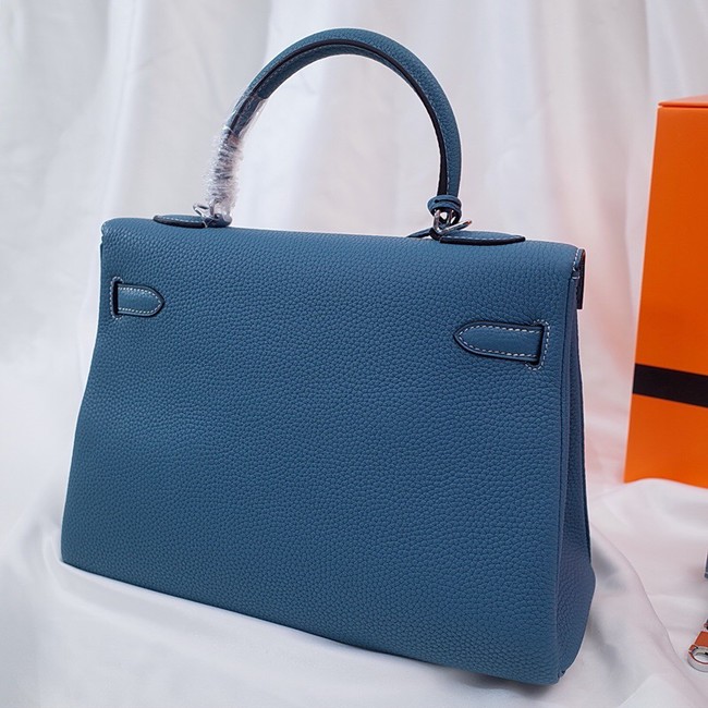 Hermes Kelly Shoulder Bag Original TOGO Leather KY3255 blue