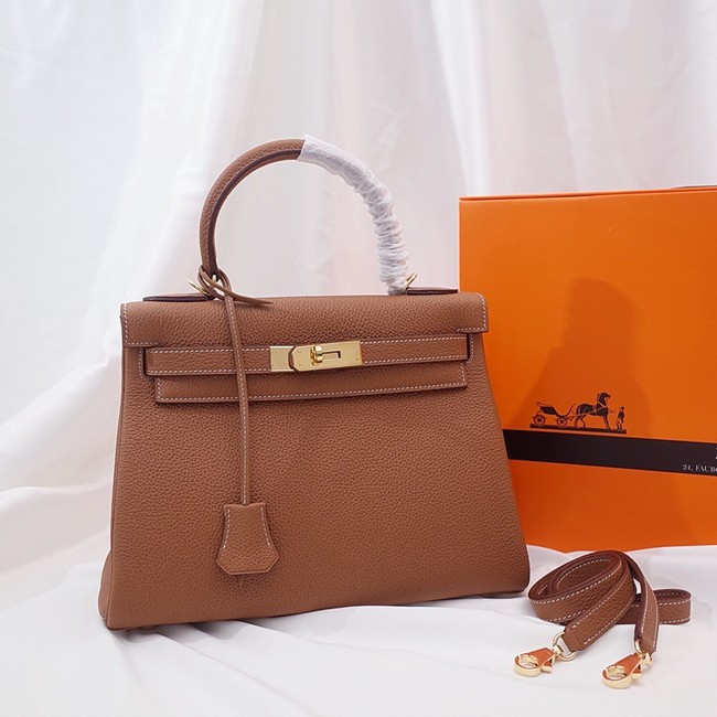 Hermes Kelly Shoulder Bag Original TOGO Leather KY3255 brown