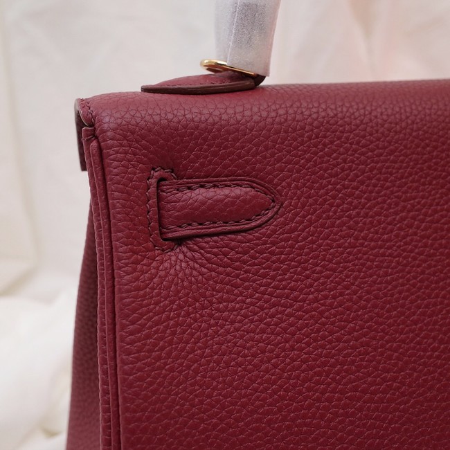 Hermes Kelly Shoulder Bag Original TOGO Leather KY3255 claret