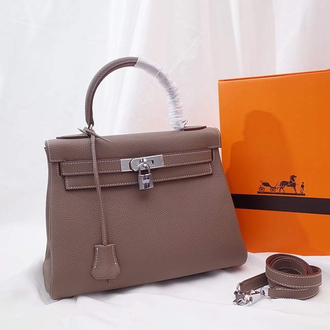 Hermes Kelly Shoulder Bag Original TOGO Leather KY3255 gray