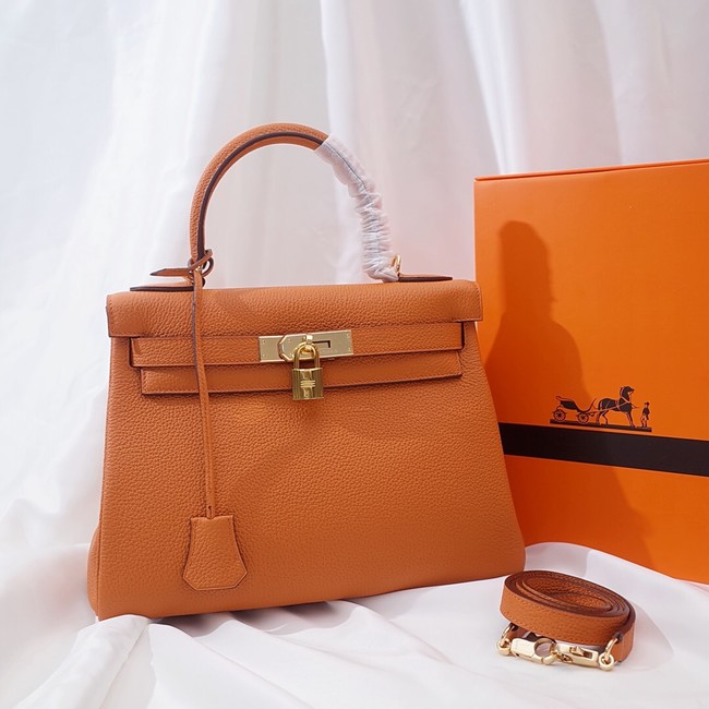 Hermes Kelly Shoulder Bag Original TOGO Leather KY3255 orange