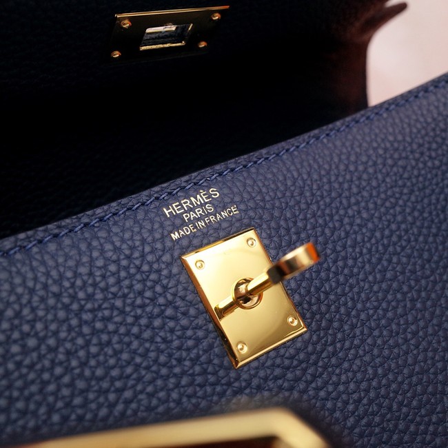 Hermes Kelly Shoulder Bag Original TOGO Leather KY3255 royal blue