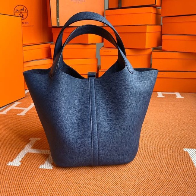 Hermes Picotin Lock Bags Original togo Leather PL3388 Sapphire blue