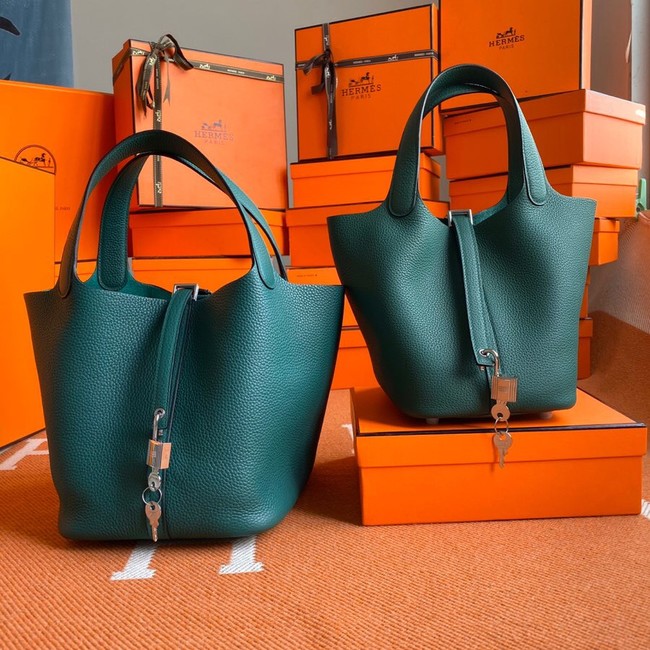 Hermes Picotin Lock Bags Original togo Leather PL3388 blackish green