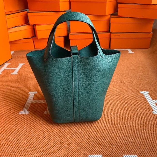 Hermes Picotin Lock Bags Original togo Leather PL3388 blackish green