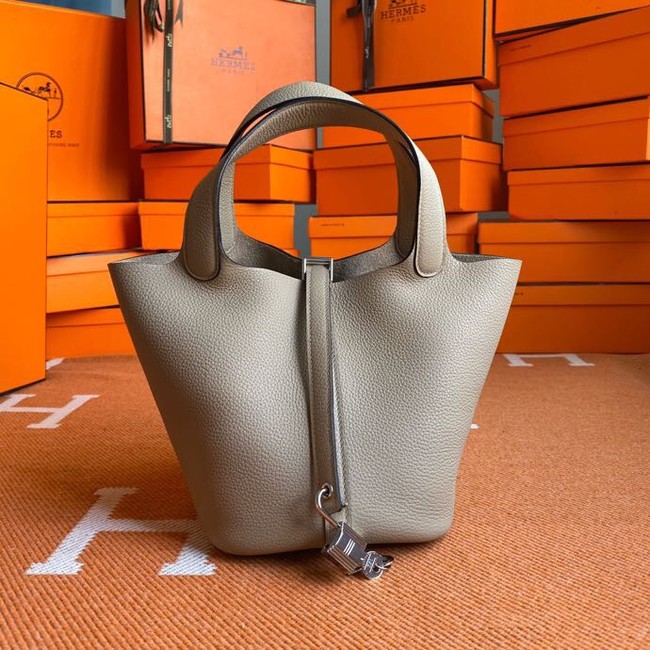 Hermes Picotin Lock Bags Original togo Leather PL3388 gray