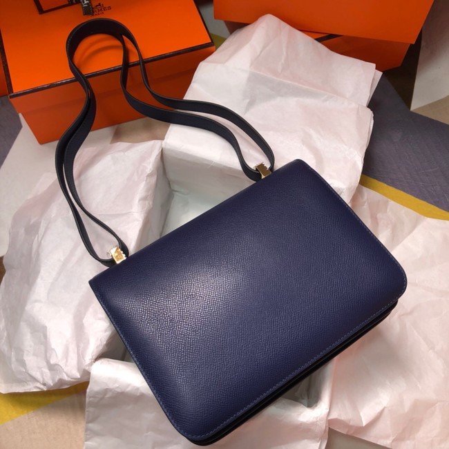 Hermes Original Espom Leather Constance Bag 5333 Sapphire blue