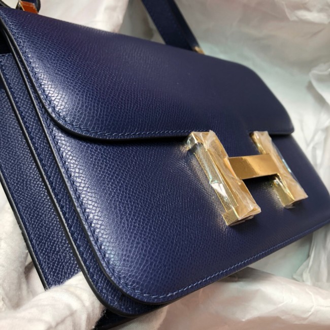 Hermes Original Espom Leather Constance Bag 5333 Sapphire blue