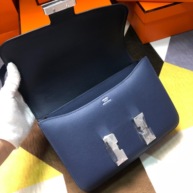 Hermes Original Espom Leather Constance Bag 5333 Sapphire blue