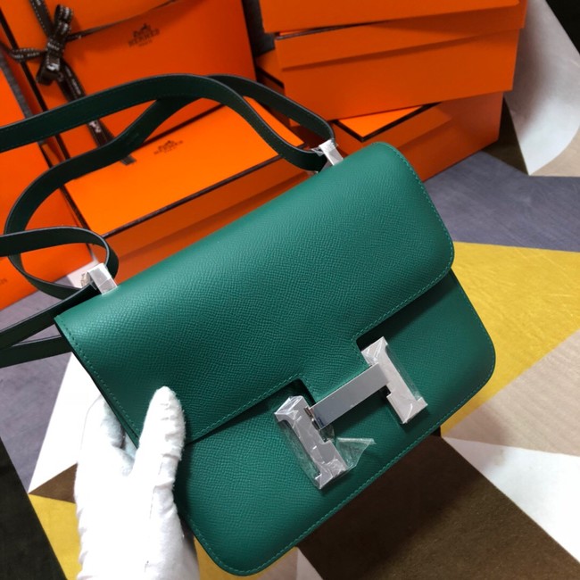 Hermes Original Espom Leather Constance Bag 5333 blackish green