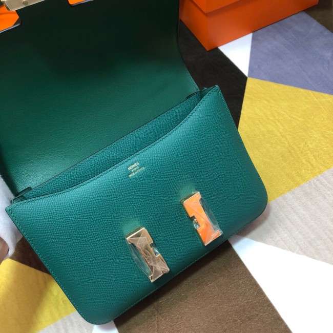 Hermes Original Espom Leather Constance Bag 5333 blackish green