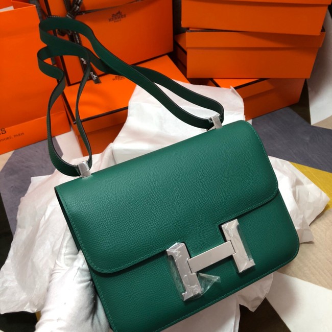 Hermes Original Espom Leather Constance Bag 5333 blackish green