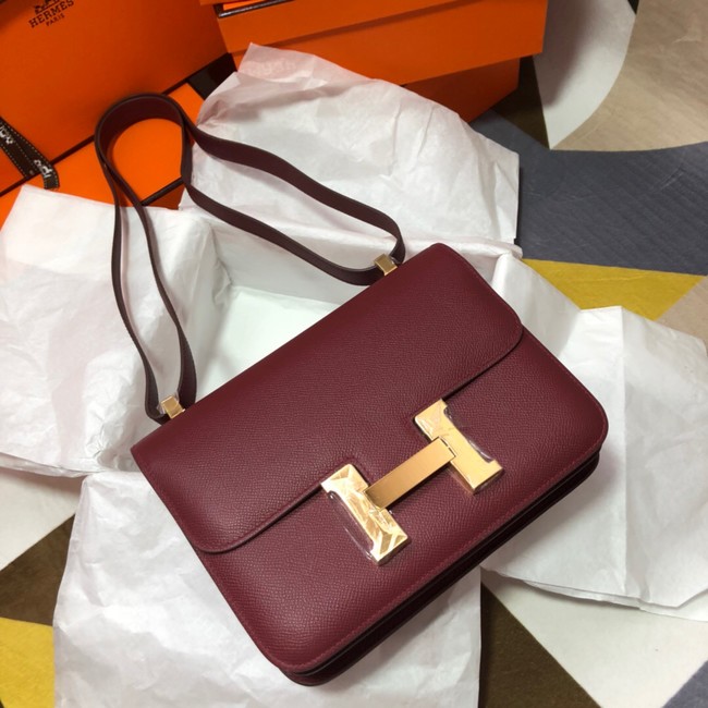 Hermes Original Espom Leather Constance Bag 5333 claret