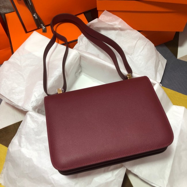 Hermes Original Espom Leather Constance Bag 5333 claret