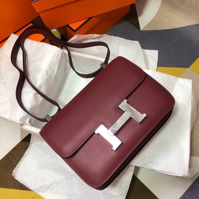 Hermes Original Espom Leather Constance Bag 5333 claret