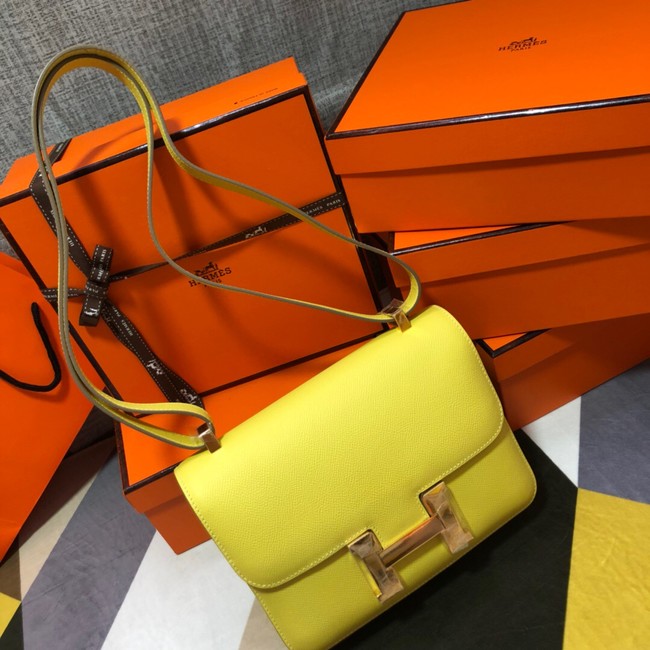 Hermes Original Espom Leather Constance Bag 5333 lemon