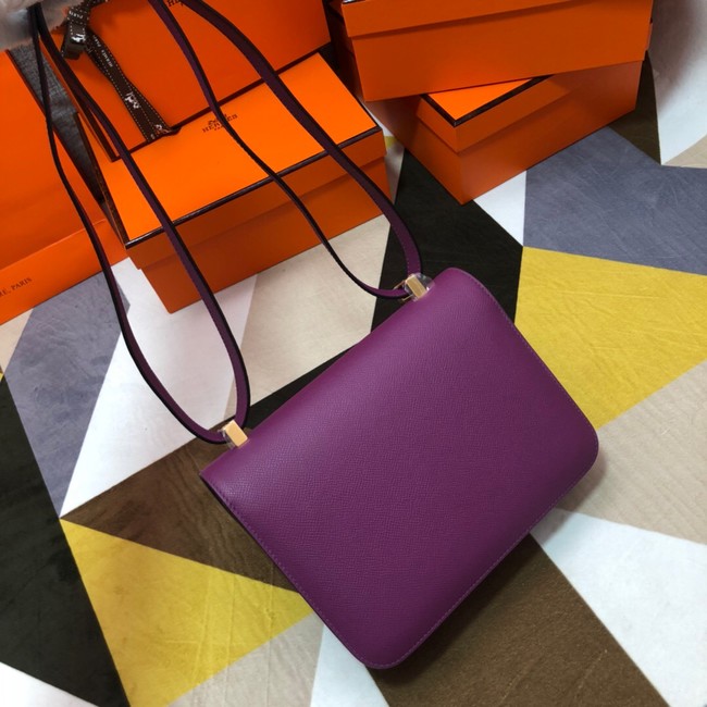 Hermes Original Espom Leather Constance Bag 5333 purple