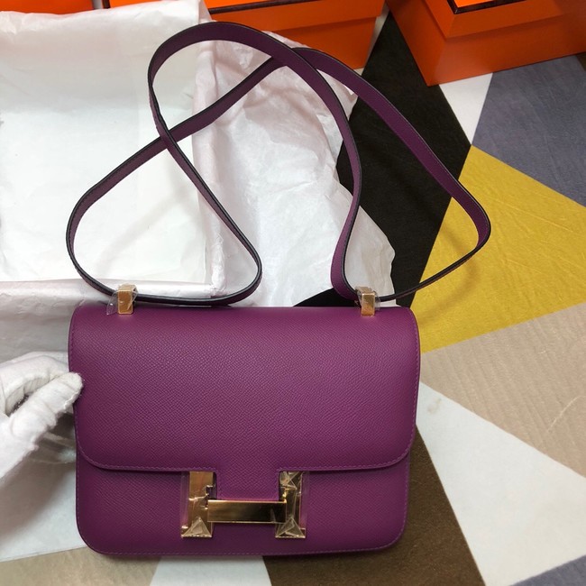 Hermes Original Espom Leather Constance Bag 5333 purple