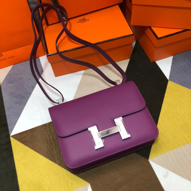 Hermes Original Espom Leather Constance Bag 5333 purple