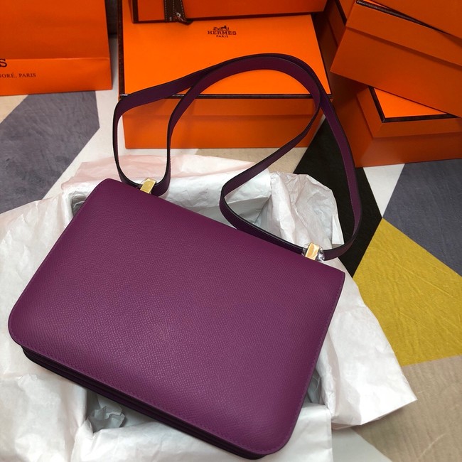 Hermes Original Espom Leather Constance Bag 5333 purple